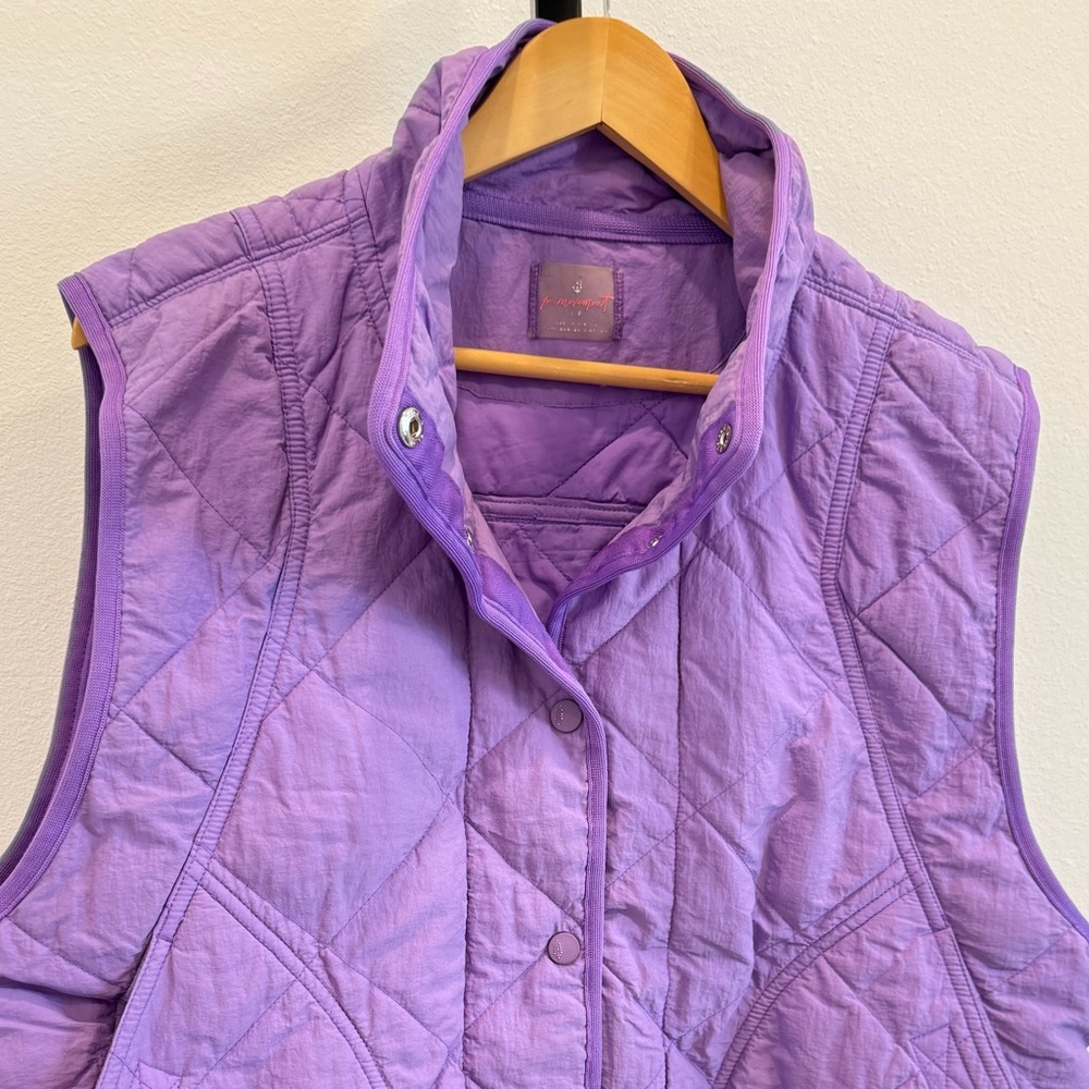 Free People X FP Movement Quinn Quilted Vest Purple Small Boho Gorpcore Outdoor - Picture 2 of 7